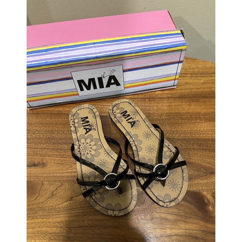 Mia Kids Girls Black 'Cami' Sandals Shoes, Size 12, Brand new in Box